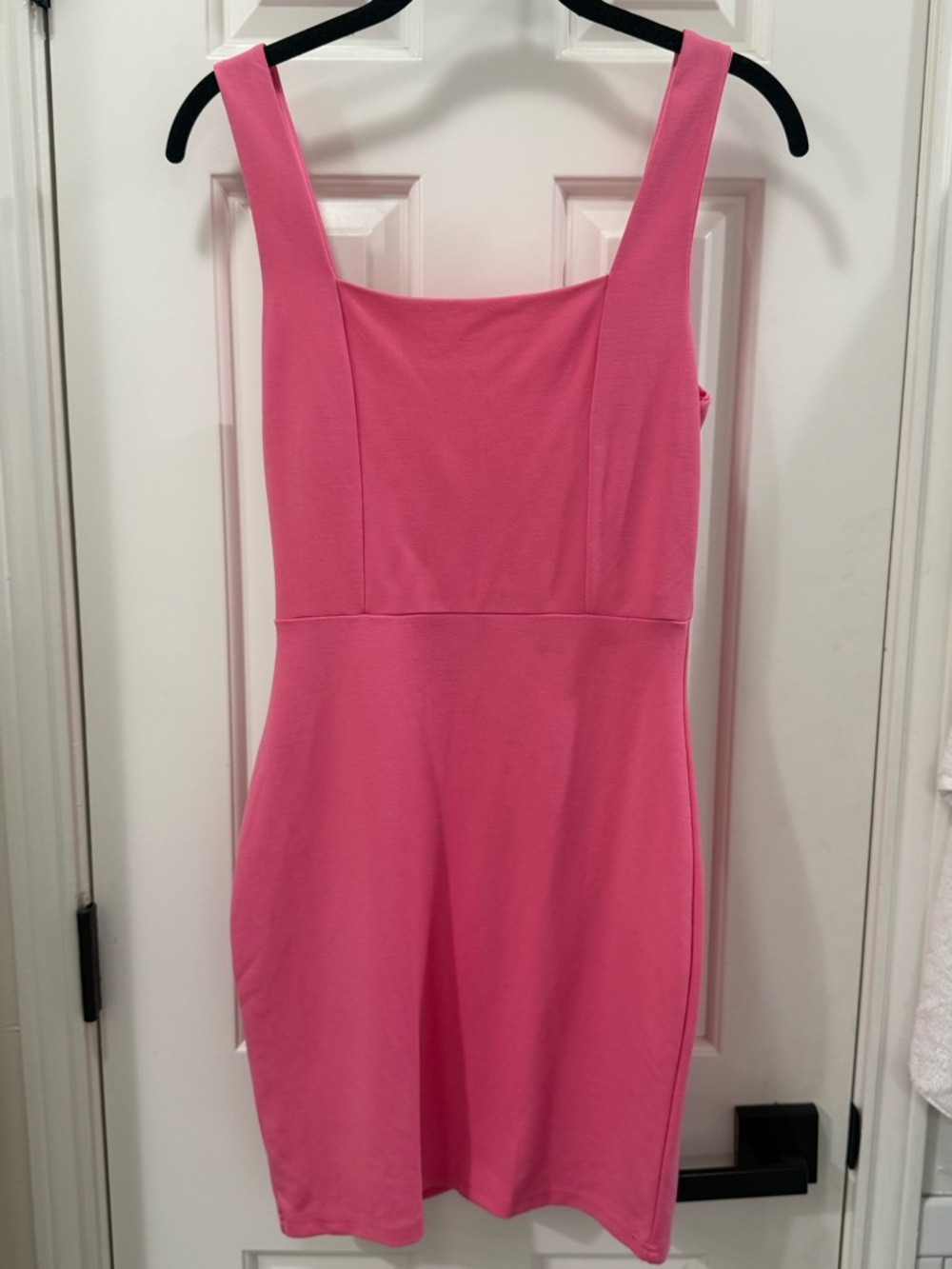 Pink Lily, pink bodycon square neck dress